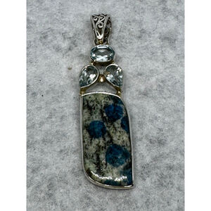 Jasper and Blue Topaz Pendent set in Sterling Silver